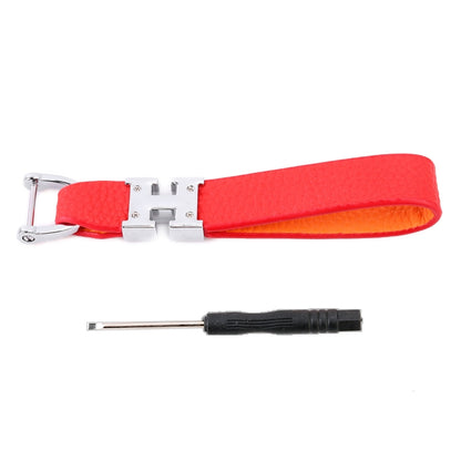 Car Metal Leather Key Ring Keychain, Random Color Delivery by buy2fix