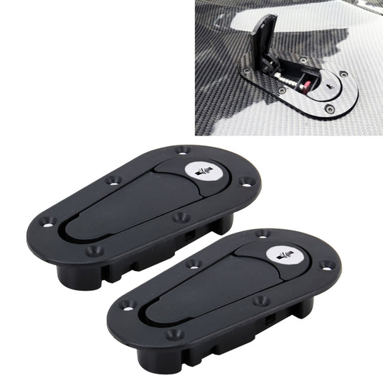 Une paire de serrures de capot modifiées pour voiture, serrure de couverture de voiture de course générale avec clés (noir)