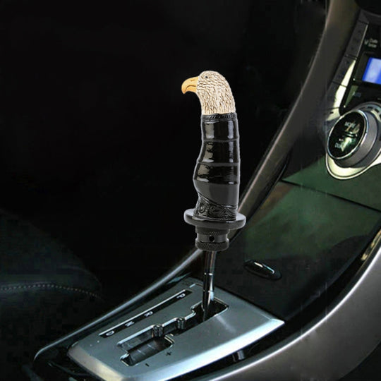Pommeau de levier de vitesse en métal en forme d'aigle de voiture universel pommeau de levier de changement de vitesse de Transmission automatique de voiture modifié (noir)