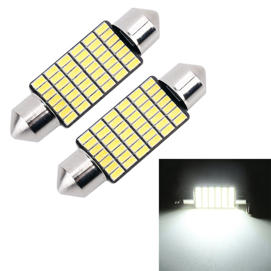 2 pièces 39mm DC12V / 1.2W / 6000K / 80LM 42LED SMD-3014 éclairage de plaque d'immatriculation de voiture/éclairage de dôme, avec décodeur
