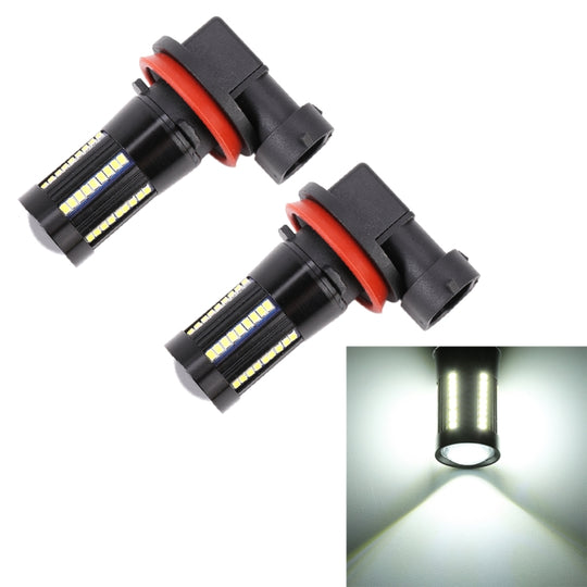 2 pièces H11/H8 DC9-16V/8.2 W/6000 K/655LM voiture antibrouillard automatique 66 LED lampes SMD-2016