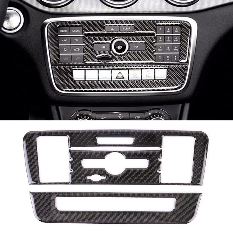 Car Carbon Fiber CD Panel Decorative Sticker for Mercedes-Benz GLA 2015-2018 by buy2fix