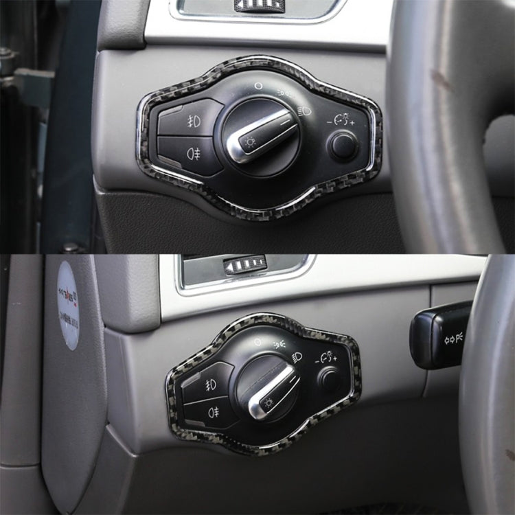 Car Carbon Fiber Headlight Switch Button Decorative Sticker for Audi A4L / A5 / Q5 2009-2016 by buy2fix