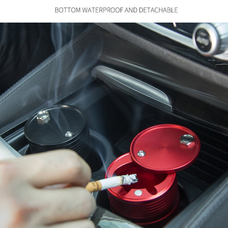 Universal Portable Car Metal Trash Rubbish Bin Ashtray(Red) by buy2fix