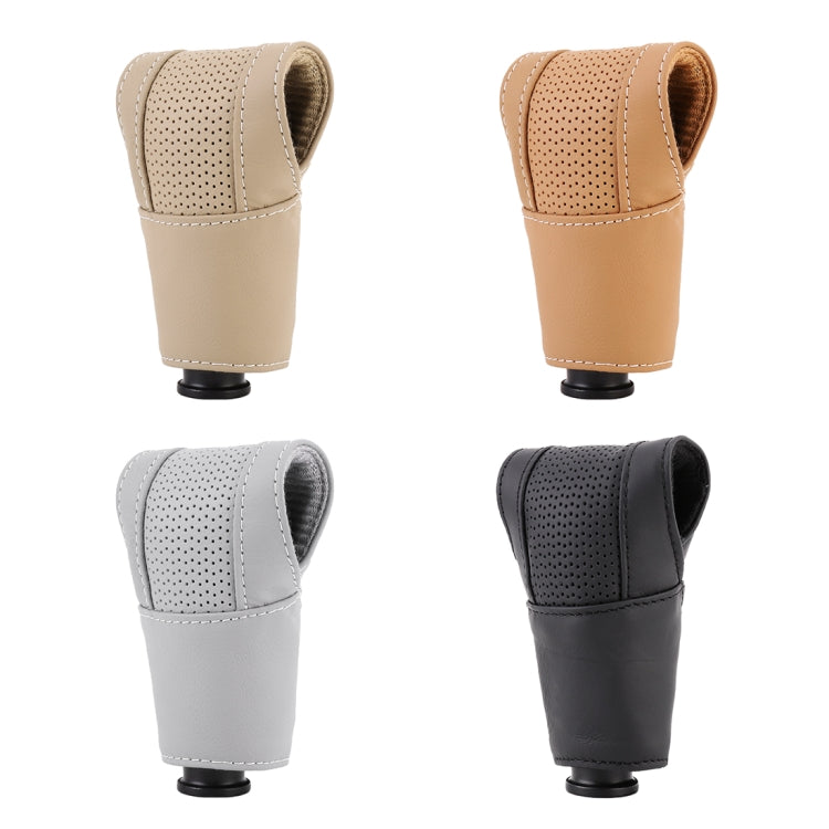 Universal Nonslip Breathable Genuine Leather Car Gear Shift Knob Cover(Black) - Shift Knob by buy2fix | Online Shopping UK | buy2fix
