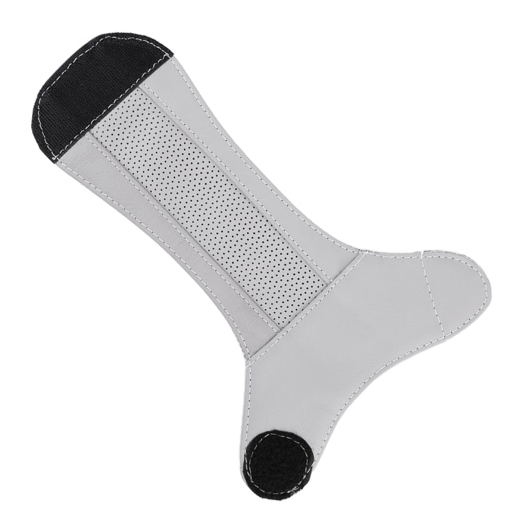 Universal Nonslip Breathable Genuine Leather Car Gear Shift Knob Cover(Grey) by buy2fix