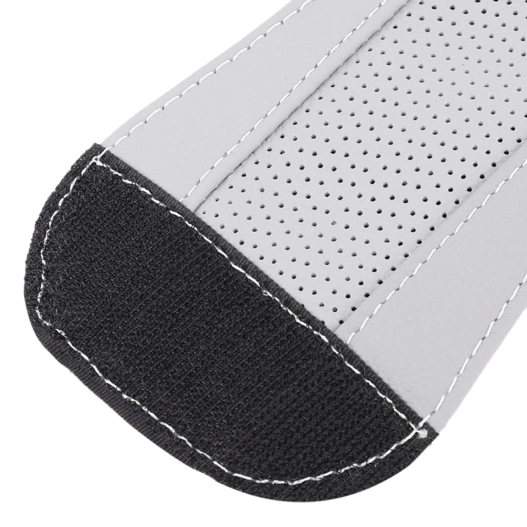 Universal Nonslip Breathable Genuine Leather Car Gear Shift Knob Cover(Grey) by buy2fix