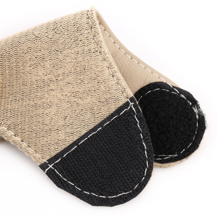 Universal Nonslip Breathable Genuine Leather Car Gear Shift Knob Cover(Beige) by buy2fix