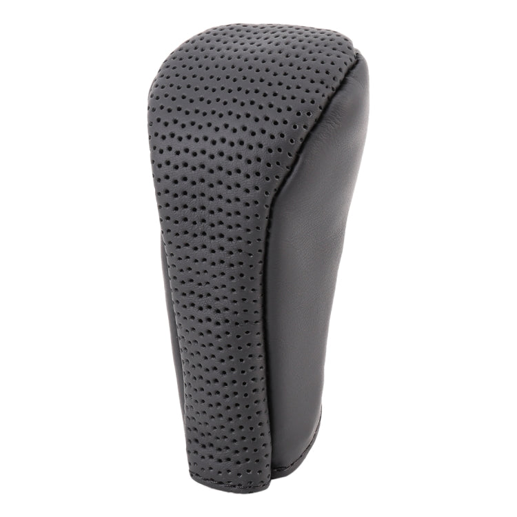 Universal Nonslip Breathable Genuine Leather Car Gear Shift Knob Cover(Black) - Shift Knob by buy2fix | Online Shopping UK | buy2fix