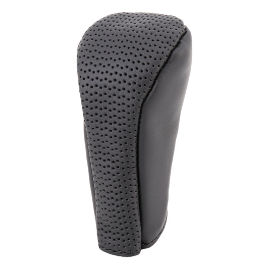 Universal Nonslip Breathable Genuine Leather Car Gear Shift Knob Cover(Black) - Shift Knob by buy2fix | Online Shopping UK | buy2fix