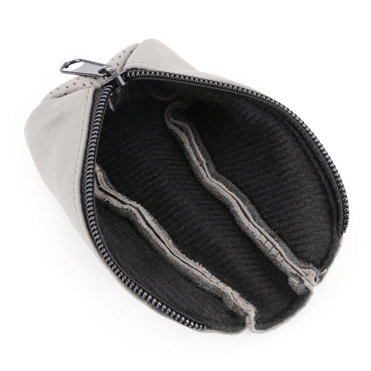 Universal Nonslip Breathable Genuine Leather Car Gear Shift Knob Cover(Grey) by buy2fix