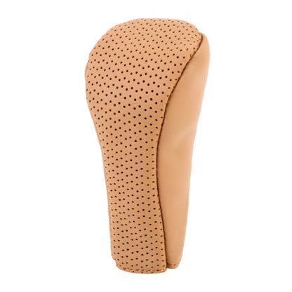 Universal Nonslip Breathable Genuine Leather Car Gear Shift Knob Cover(Brown) by buy2fix