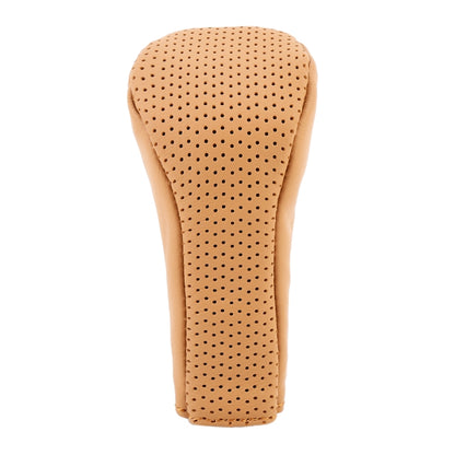 Universal Nonslip Breathable Genuine Leather Car Gear Shift Knob Cover(Brown) by buy2fix
