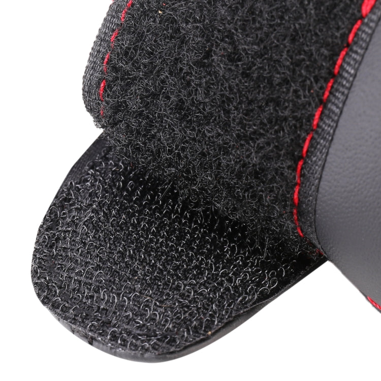 Universal Nonslip Breathable Genuine Leather Car Gear Shift Knob Cover(Black Red) by buy2fix