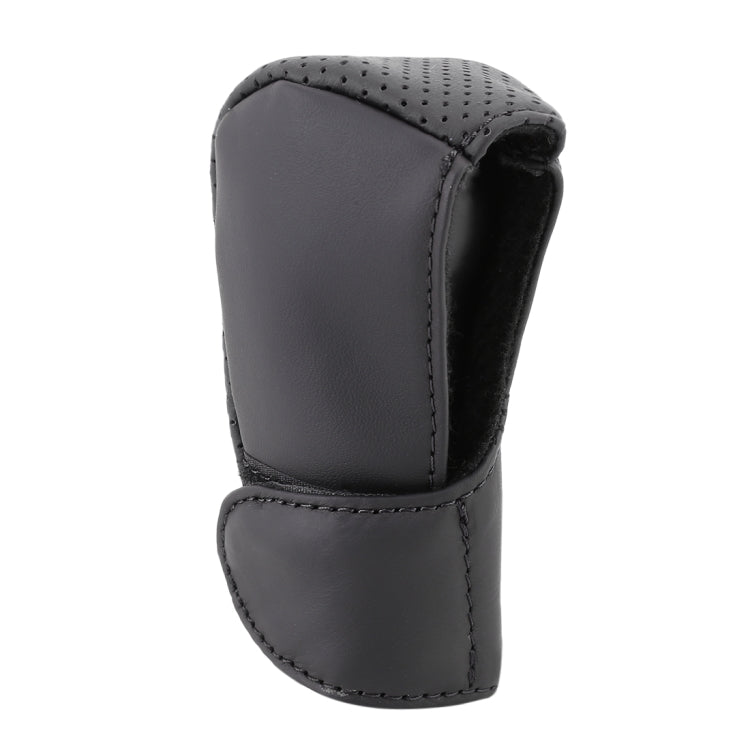 Universal Nonslip Breathable Genuine Leather Car Gear Shift Knob Cover(Black) by buy2fix