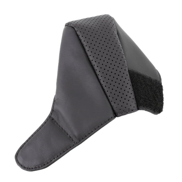 Universal Nonslip Breathable Genuine Leather Car Gear Shift Knob Cover(Black) by buy2fix