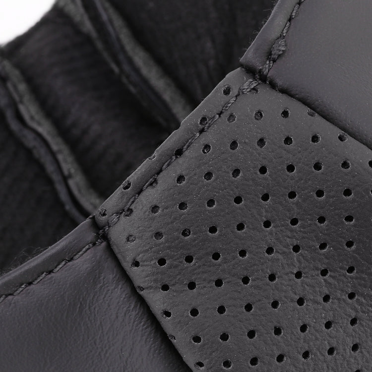 Universal Nonslip Breathable Genuine Leather Car Gear Shift Knob Cover(Black) by buy2fix