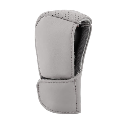 Universal Nonslip Breathable Genuine Leather Car Gear Shift Knob Cover(Grey) by buy2fix