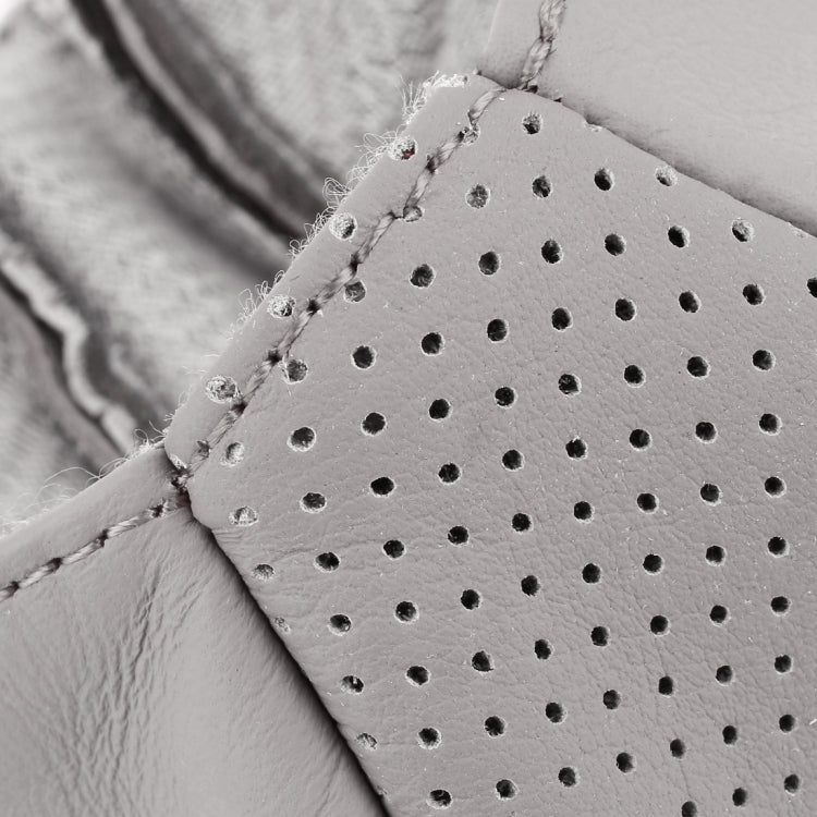 Universal Nonslip Breathable Genuine Leather Car Gear Shift Knob Cover(Grey) by buy2fix