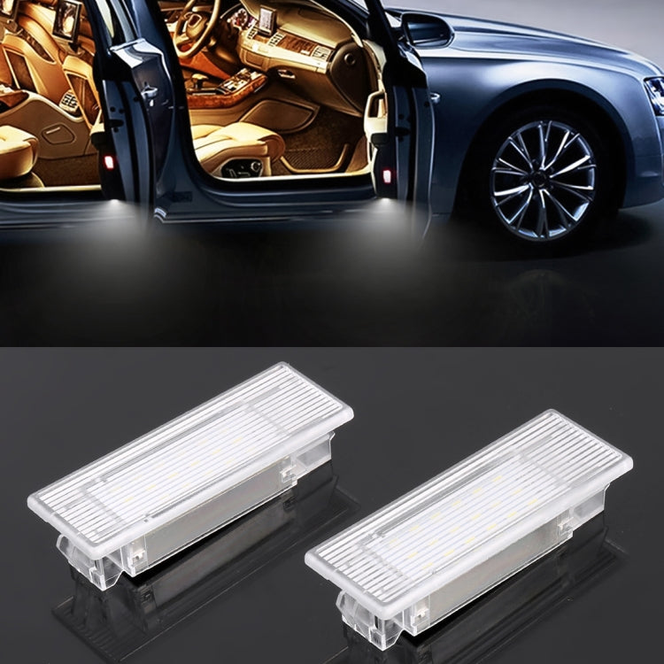 2 PCS LED Car DC 12V 1.5W 6000K 100LM Door Lights 18LEDs SMD-3014 Lamps for BMW F10(White Light) - Atmosphere lights by buy2fix | Online Shopping UK | buy2fix