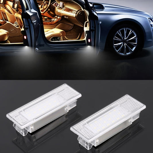 2 PCS LED Car DC 12V 1.5W 6000K 100LM Door Lights 18LEDs SMD-3014 Lamps for BMW F10(White Light) - Atmosphere lights by buy2fix | Online Shopping UK | buy2fix