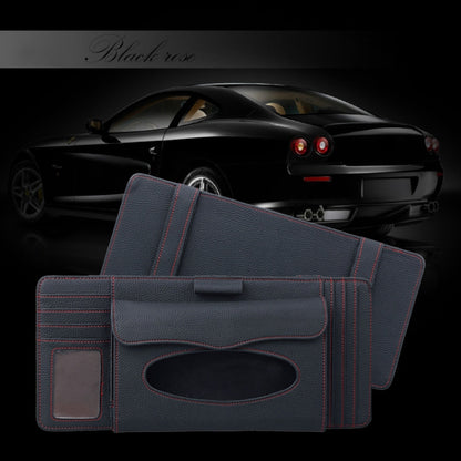 DERANFU 3 In 1 Lichee Texture Multi-function Car Hang Type Leather Towel Box with Card Slot & CD Slot(Black) by buy2fix