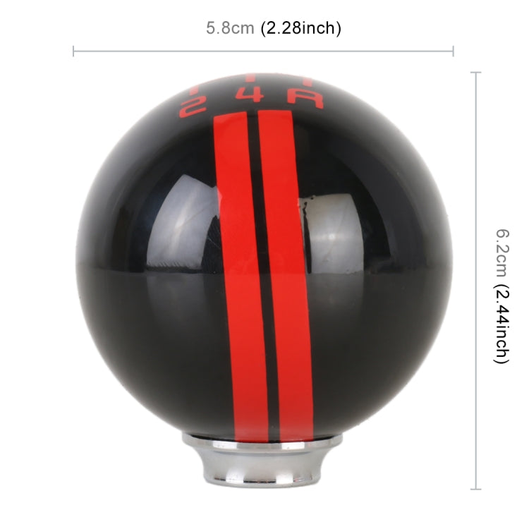 Universal Vehicle Ball Shape Modified Resin Shifter Manual 5-Speed Gear Shift Knob (Black Red) by buy2fix