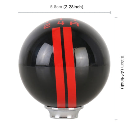 Universal Vehicle Ball Shape Modified Resin Shifter Manual 5-Speed Gear Shift Knob (Black Red) by buy2fix