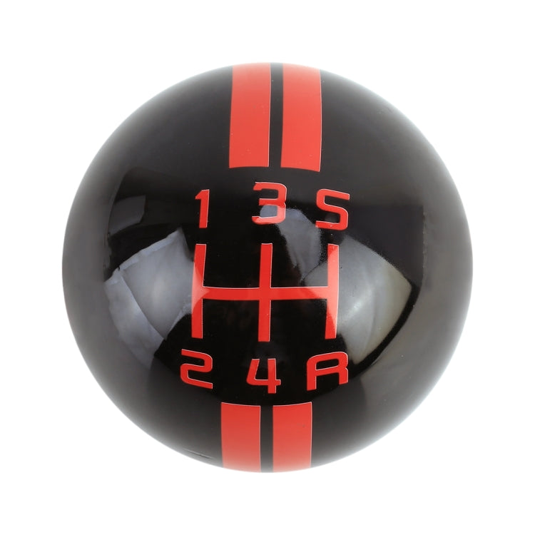 Universal Vehicle Ball Shape Modified Resin Shifter Manual 5-Speed Gear Shift Knob (Black Red) by buy2fix
