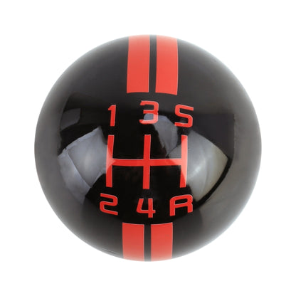 Universal Vehicle Ball Shape Modified Resin Shifter Manual 5-Speed Gear Shift Knob (Black Red) by buy2fix