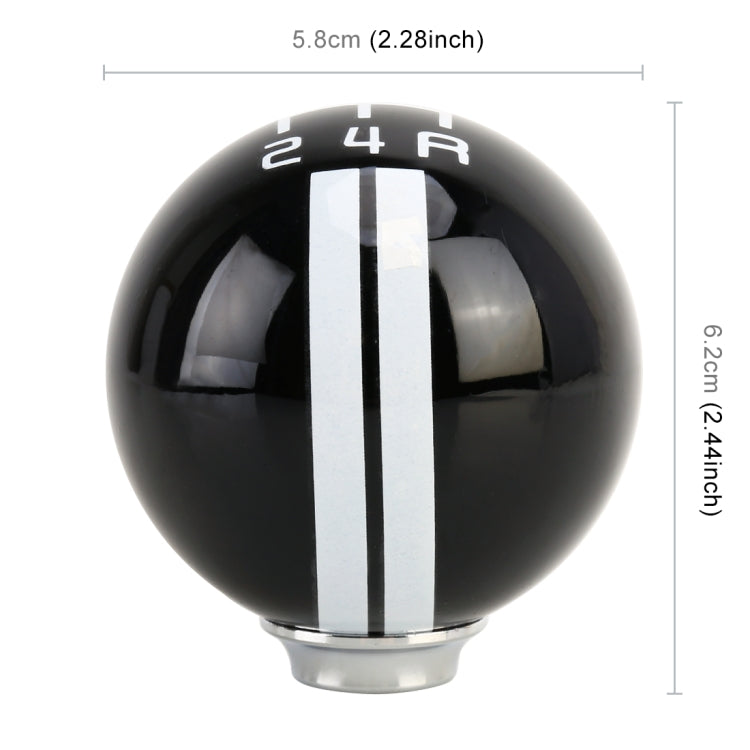 Universal Vehicle Ball Shape Modified Resin Shifter Manual 5-Speed Gear Shift Knob(Black White) by buy2fix