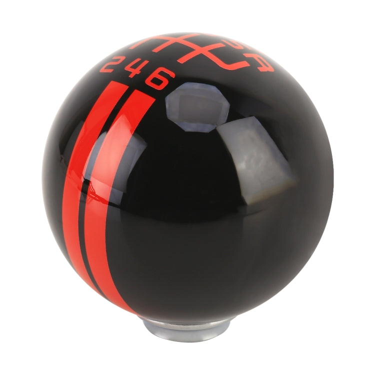 Universal Vehicle Ball Shape Modified Resin Shifter Manual 6-Speed Right-R Gear Shift Knob(Black Red) by buy2fix