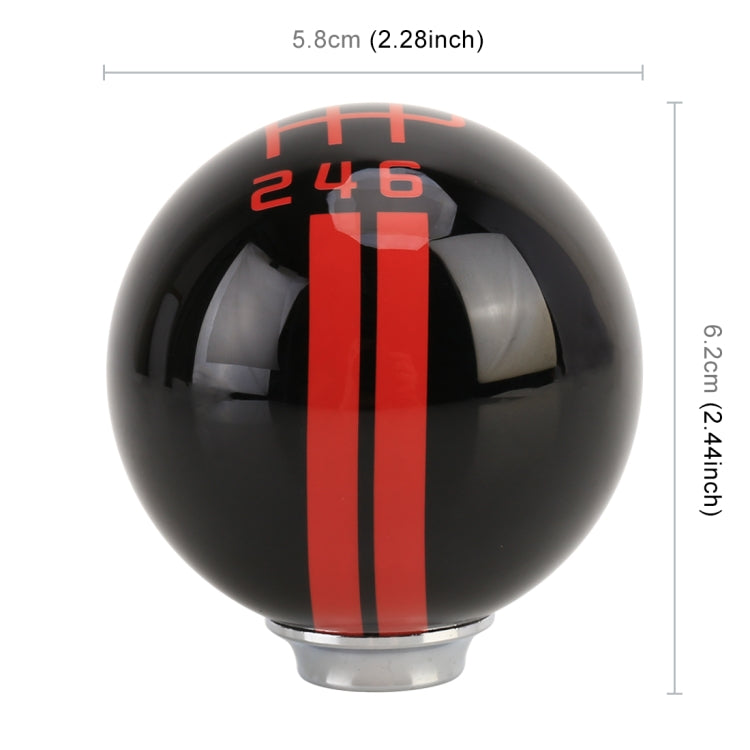 Universal Vehicle Ball Shape Modified Resin Shifter Manual 6-Speed Right-R Gear Shift Knob(Black Red) by buy2fix