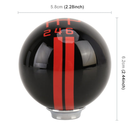 Universal Vehicle Ball Shape Modified Resin Shifter Manual 6-Speed Right-R Gear Shift Knob(Black Red) by buy2fix