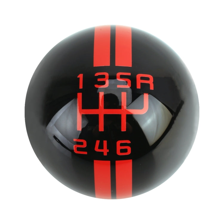Universal Vehicle Ball Shape Modified Resin Shifter Manual 6-Speed Right-R Gear Shift Knob(Black Red) by buy2fix