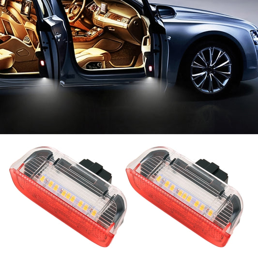 2 PCS LED Car DC 12V 1.6W Door Lights Lamps 18LEDs SMD-3528 Lamps for Volkswagen Golf 5 / 6, White Light + Red Light - Atmosphere lights by buy2fix | Online Shopping UK | buy2fix