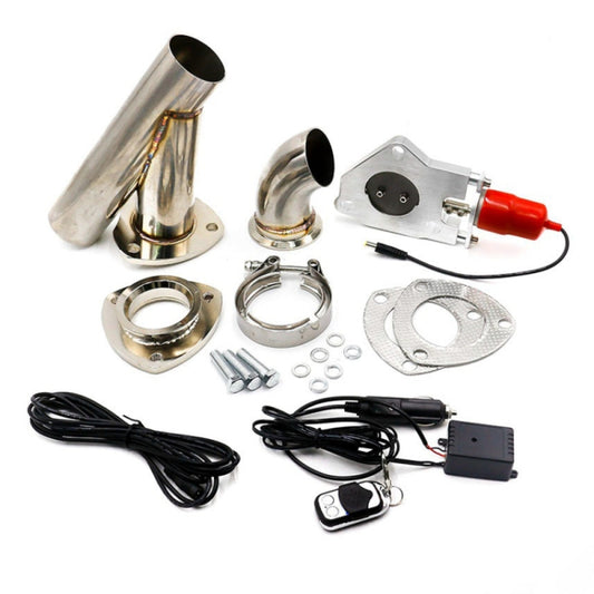 CNSPEED Stainless Steel Car Remote Control Electric Exhaust Valve Pipe Set, Size: 2.25 inch - Exhaust Pipes by buy2fix | Online Shopping UK | buy2fix