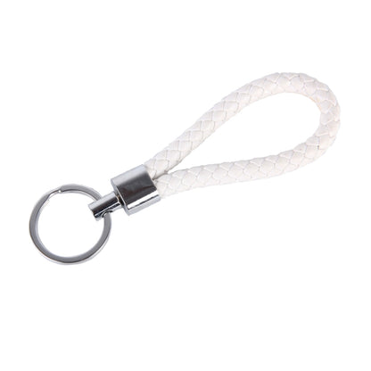 5pcs Car Key Ring Holder With Leather Strip(White) by buy2fix