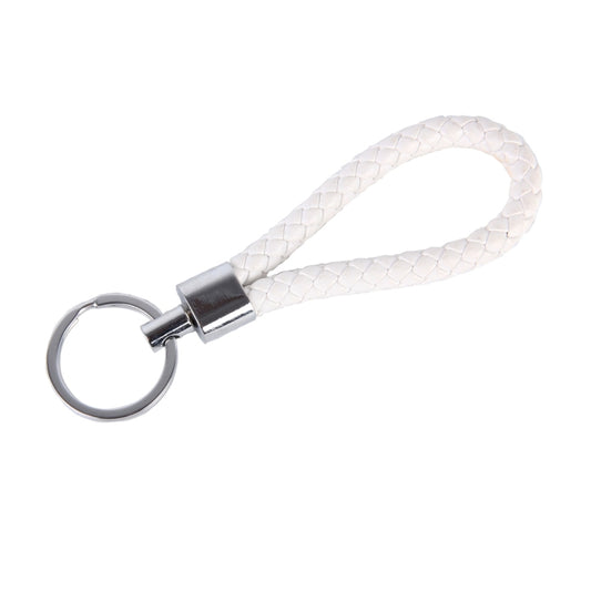 5pcs Car Key Ring Holder With Leather Strip(White) by buy2fix