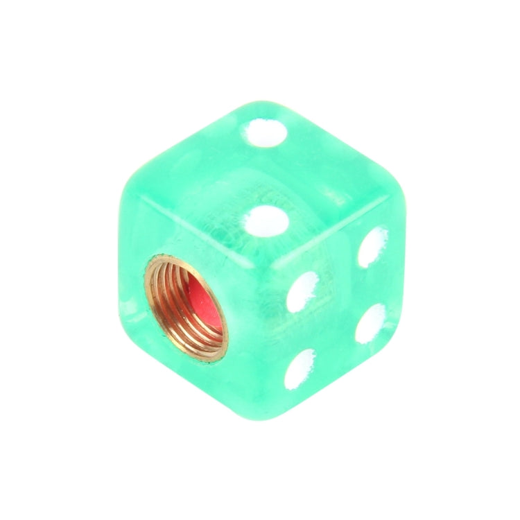 4 PCS Plastic Plated Dice Shape Universal Tire Valve Stem Cap(Green) by buy2fix