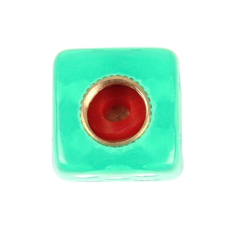 4 PCS Plastic Plated Dice Shape Universal Tire Valve Stem Cap(Green) by buy2fix