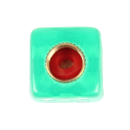 4 PCS Plastic Plated Dice Shape Universal Tire Valve Stem Cap(Green) by buy2fix