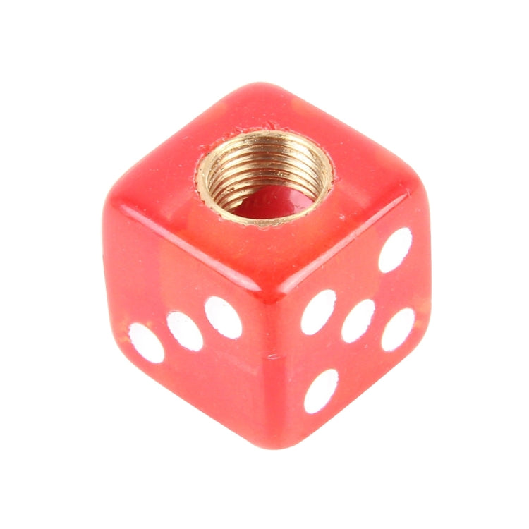 4 PCS Plastic Plated Dice Shape Universal Tire Valve Stem Cap(Red) by buy2fix