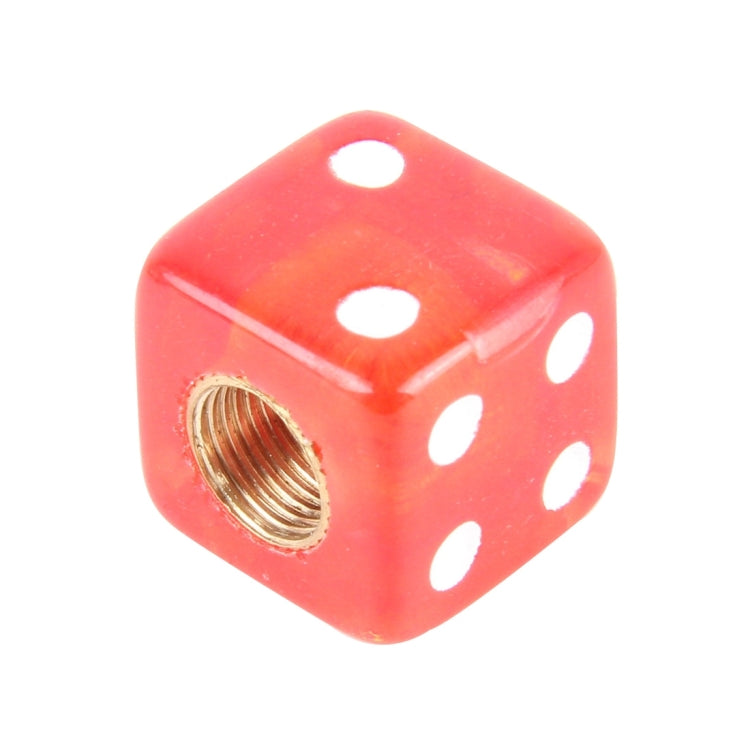 4 PCS Plastic Plated Dice Shape Universal Tire Valve Stem Cap(Red) by buy2fix