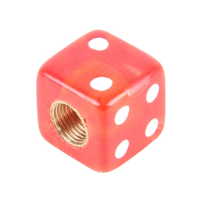4 PCS Plastic Plated Dice Shape Universal Tire Valve Stem Cap(Red) by buy2fix