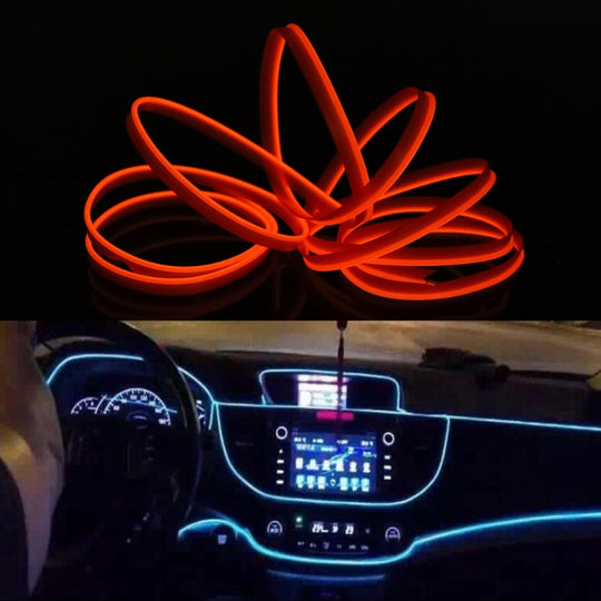 2M Cold Light Flexible LED Strip Light For Car Decoration(Orange Light)