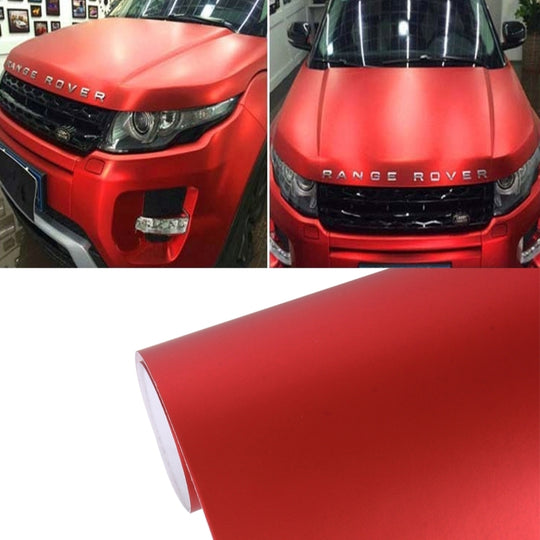 1.52m × 0.5m Ice Blue Metallic Matte Icy Ice Car Decal Wrap Auto Wrapping Vehicle Sticker Motorcycle Sheet Tint Vinyl Air Bubble Free(Red)