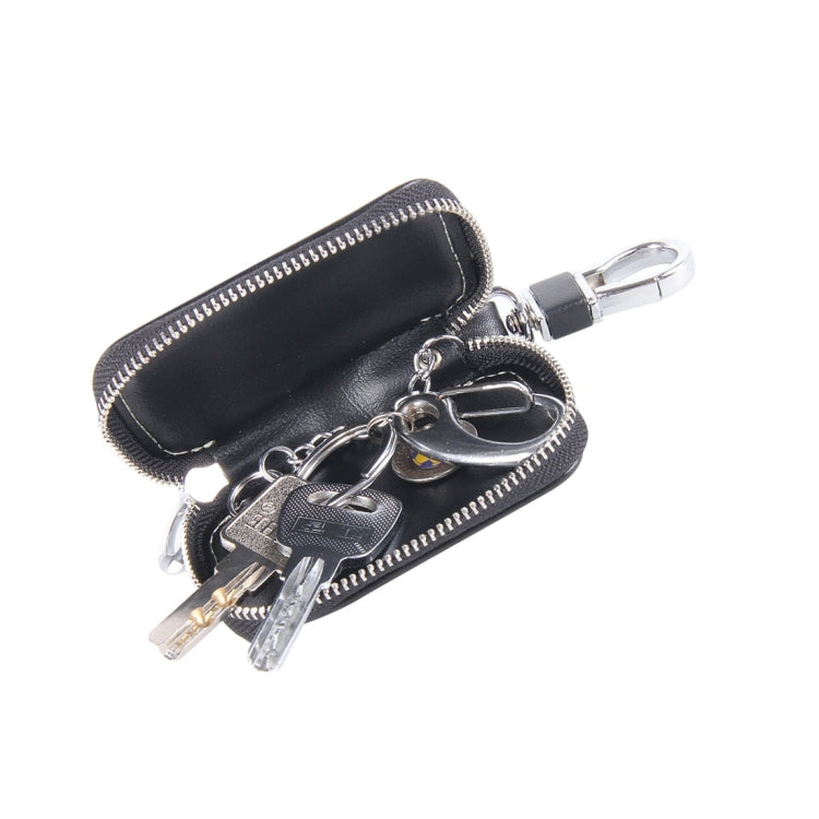 Universal Leather Flash Powder Texture Waist Hanging Zipper Wallets Key Holder Bag (No Include Key)(Black) by buy2fix