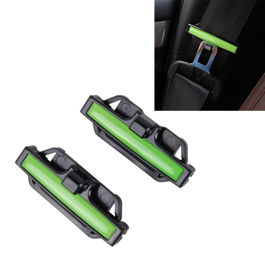 DM-013 2 pièces ajustement universel pince de réglage de ceinture de sécurité de voiture pince de sangle de ceinture épaule cou réglage du confort boucle d'arrêt de sécurité pour enfants (vert)