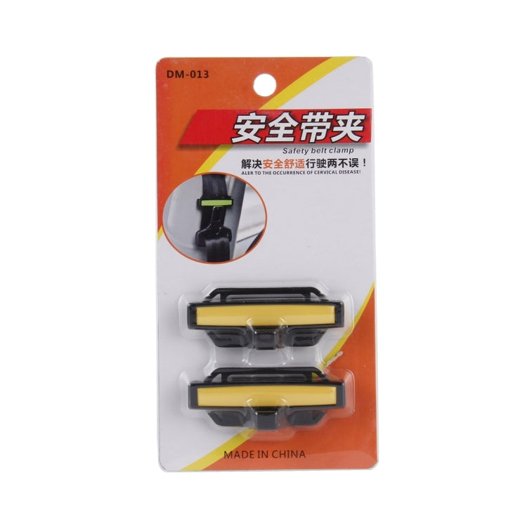 DM-013 2PCS Universal Fit Car Seatbelt Adjuster Clip Belt Strap Clamp Shoulder Neck Comfort Adjustment Child Safety Stopper Buckle(Yellow) by buy2fix